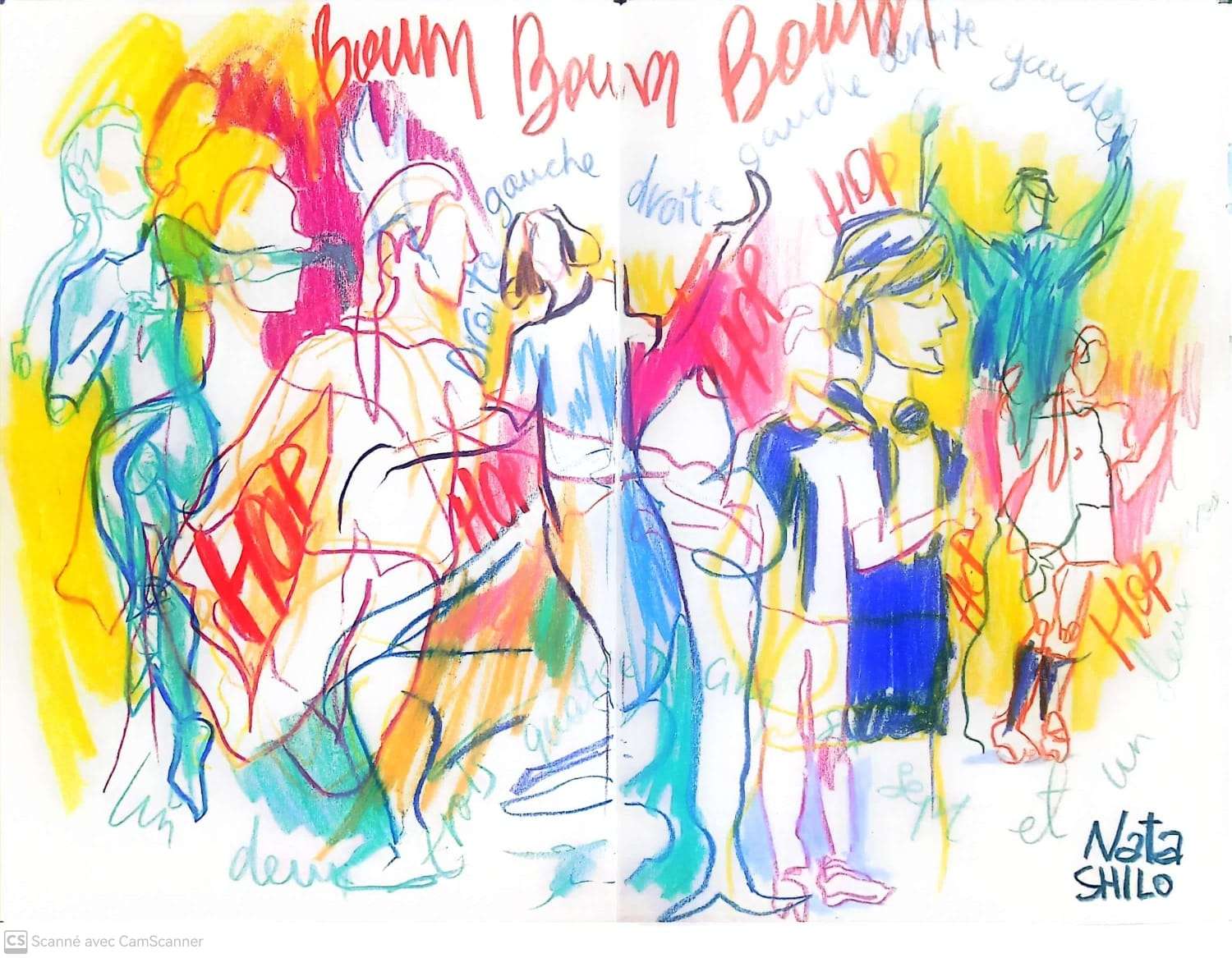 Croquis réalisé en live des participants au projet amateurs Les gens qui doutent