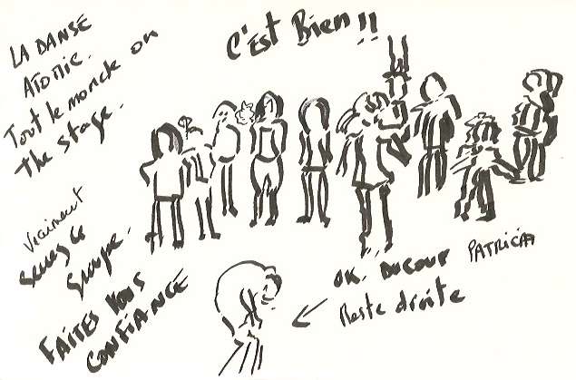 Croquis réalisé en live des participants au projet amateurs Les gens qui doutent