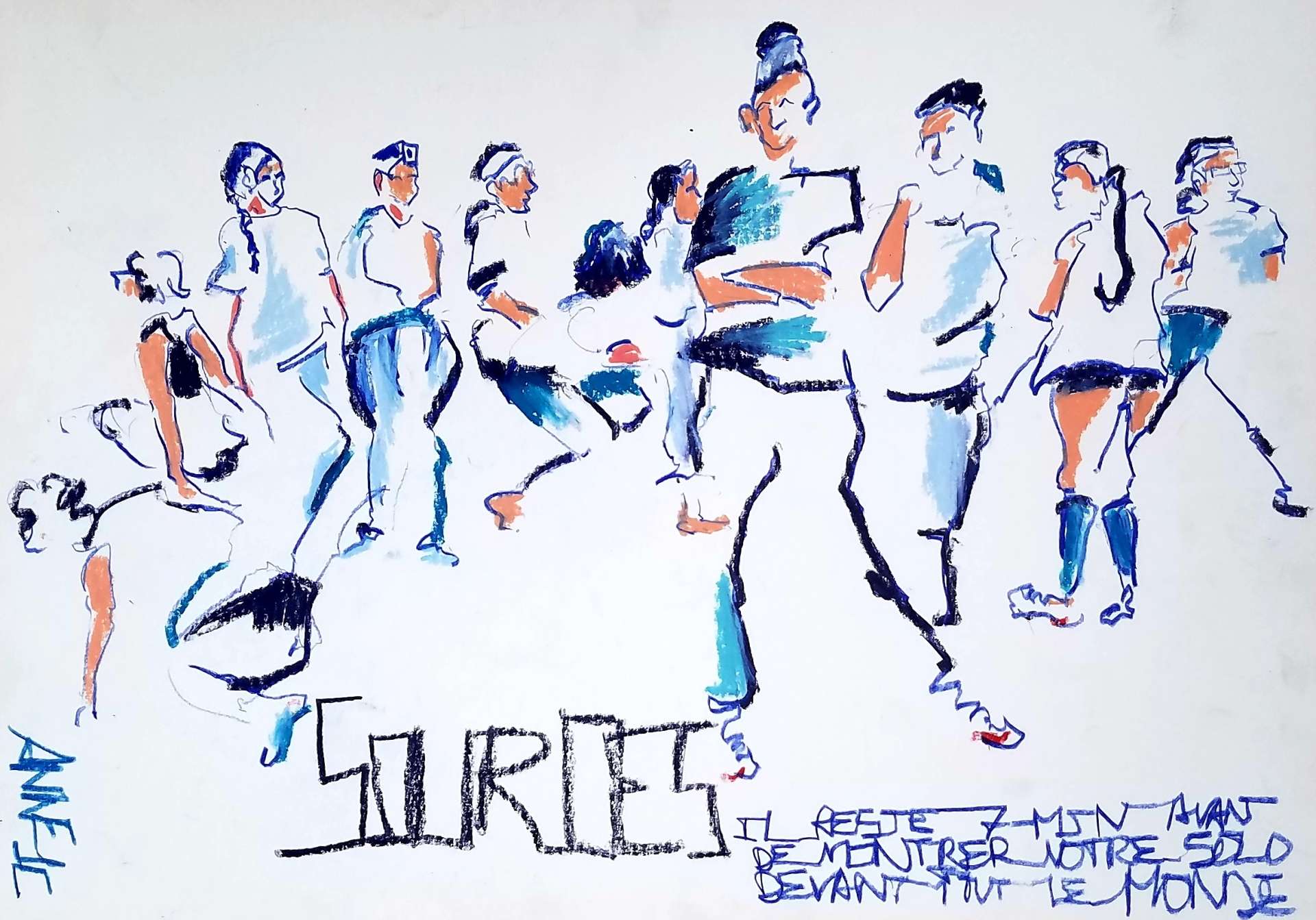 Croquis réalisé en live des participants au projet amateurs Sources