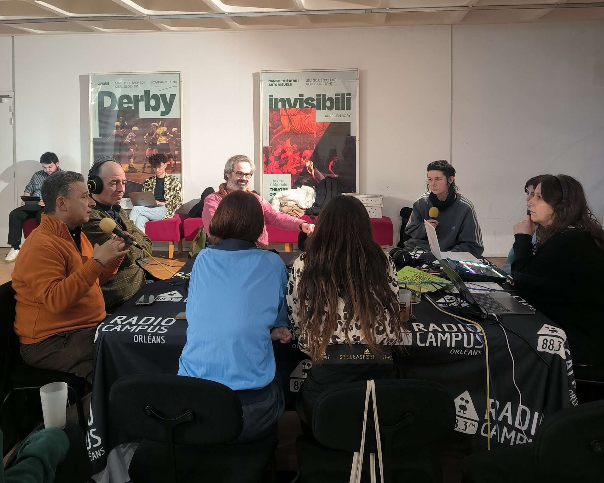 Plateau Radio Campus Orléans avec Aurélien Bory et l'équipe du spectacle. 